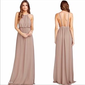 Show Me Your MuMu Taupe Maxi Dress